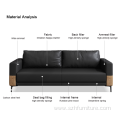 Simple Leisure Leather Office Sofa Coffee Table Combination